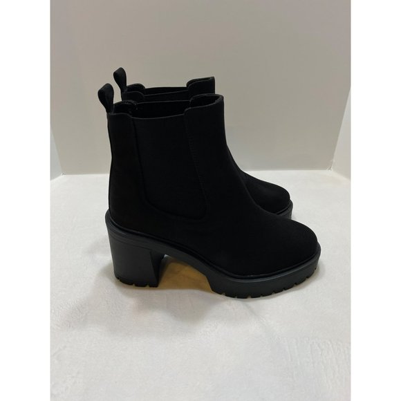New ASOS DESIGN Elma heeled chunky chelsea boots in black Size 10 - Picture 5 of 9